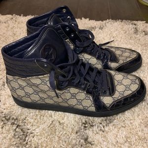🔥🔥🔥Gucci Men's GG Canvas Caiman High Tops 13.5!